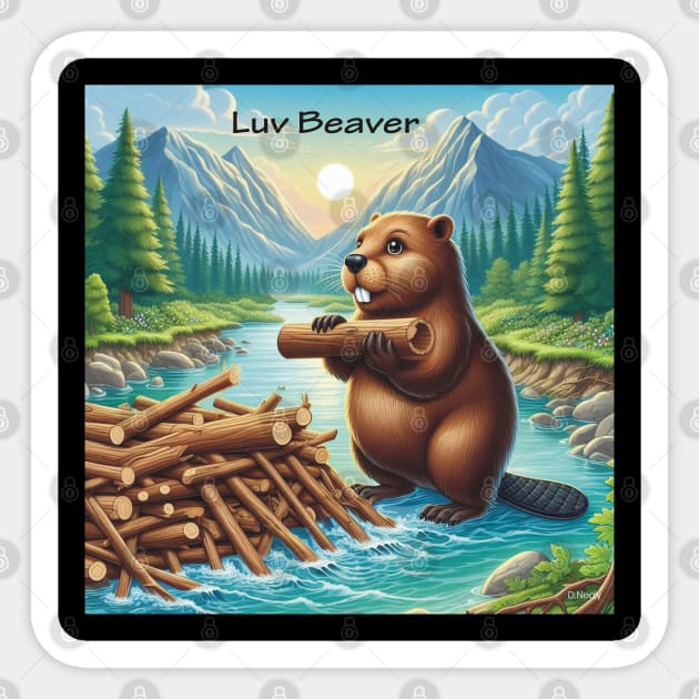 Beaver Luv . Sticker by Canadaman99